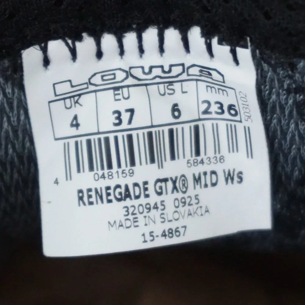 [NEW] Lowa Renegade GTX Mid Hiking Boots Women's, Stein Stone, Size 6